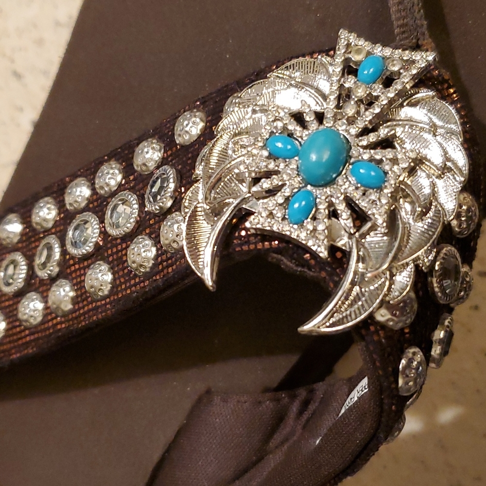 NWOT!  Western bling flip flops - Picture 5 of 11